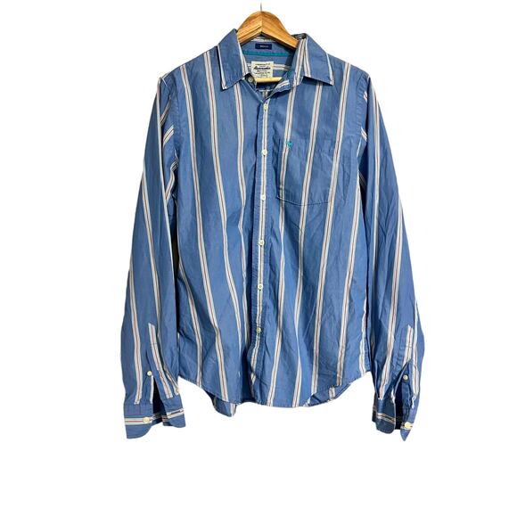 Abercrombie and Fitch Muscle Vintage Striped Button Down Large - Picture 1 of 3